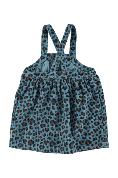 Short dress w/ straps – blue w/ animal print