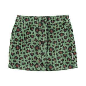 Short skirt – green w/ animal print