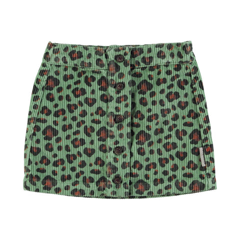 Short skirt – green w/ animal print