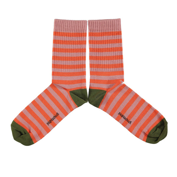 Socks – pink & orange stripes