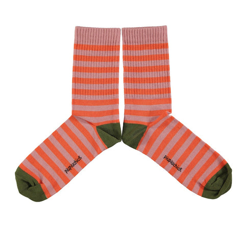 Socks – pink & orange stripes