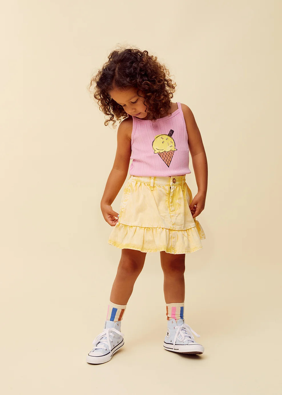 Girls Spaghetti Top Ice Cream – podium pink