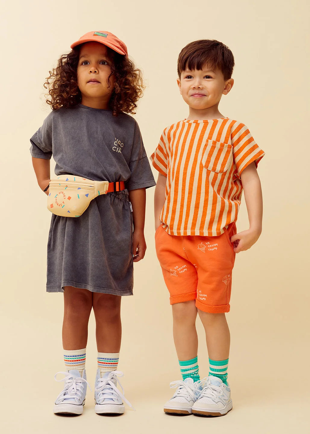 Linen T-Shirt Stripes – sesame