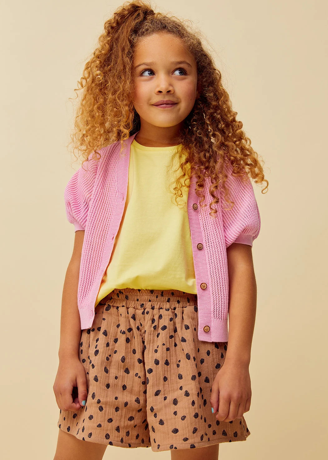 Muslin Shorts Animal Print – camel