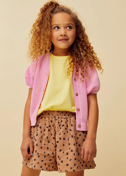 Muslin Shorts Animal Print – camel