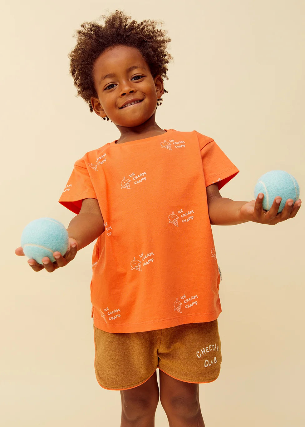 T-Shirt Ice Cream Print – orange sprint