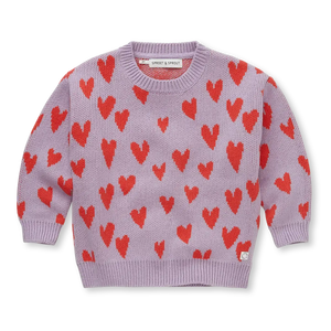 Sweater Intarsia Hearts – lavender