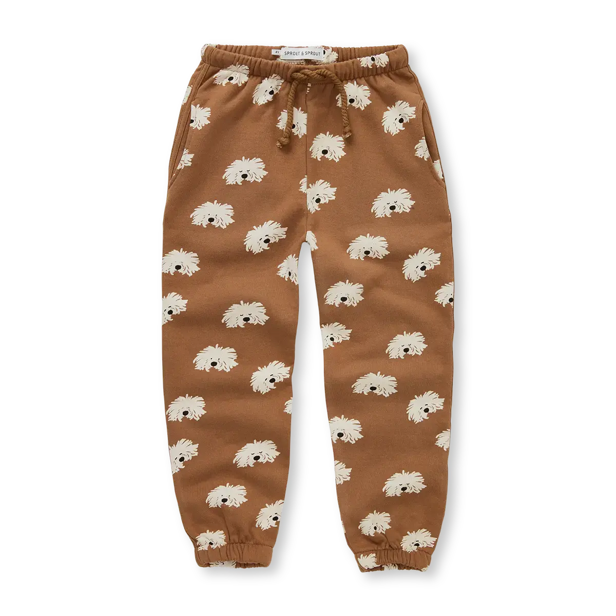 Sweatpants Moustache Dog Print – mocca