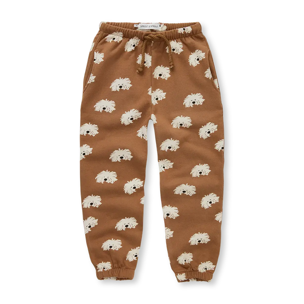 Sweatpants Moustache Dog Print – mocca