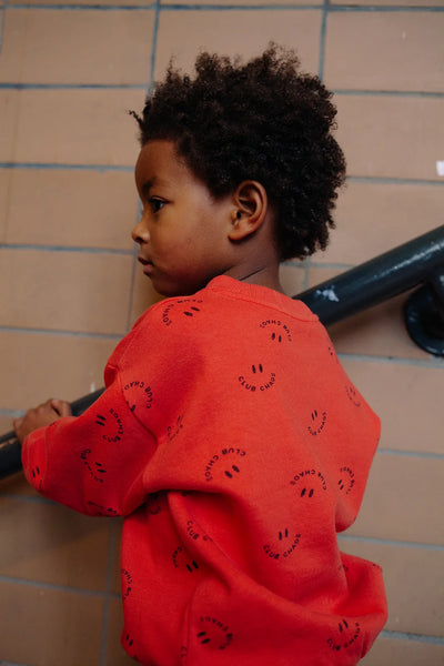 Sweatshirt Club Chaos Print – vivid red
