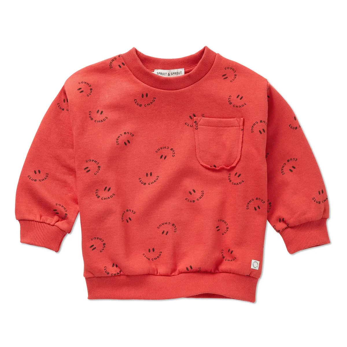 Sweatshirt Club Chaos Print – vivid red