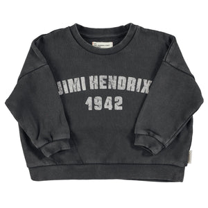 Sweatshirt – faded black w/ "Jimi Hendrix" print