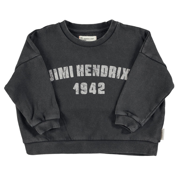 Sweatshirt – faded black w/ "Jimi Hendrix" print