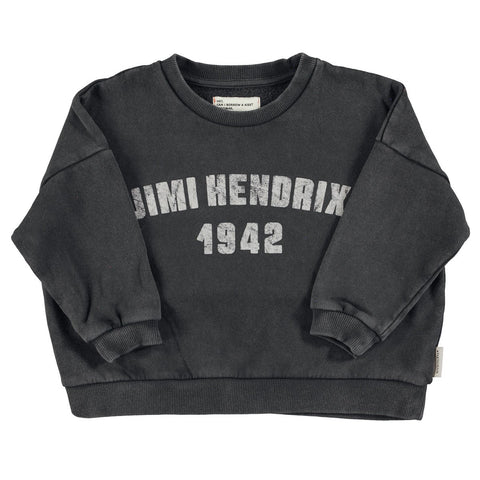 Sweatshirt – faded black w/ "Jimi Hendrix" print
