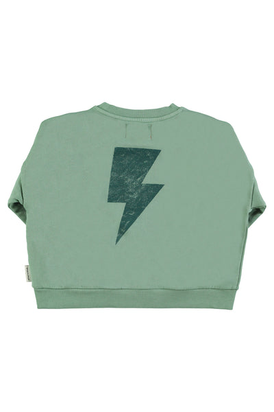 Sweatshirt – green w/ "rock & roll" print