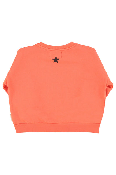 Sweatshirt – orange w/ "music" print