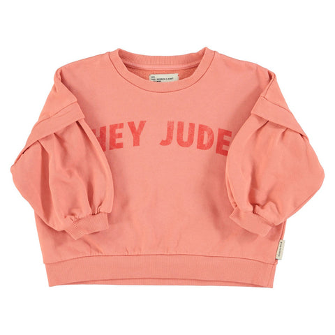 Sweatshirt – pink w/ "hey jude" print