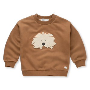Sweatshirt Moustache Dog – mocca