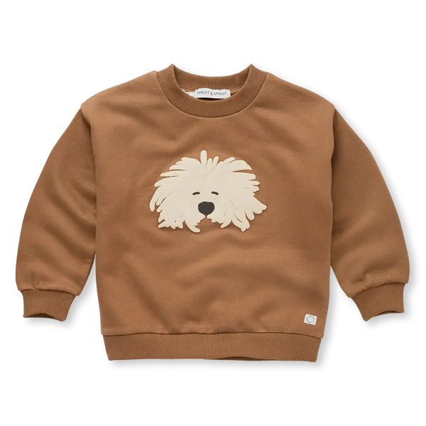 Sweatshirt Moustache Dog – mocca