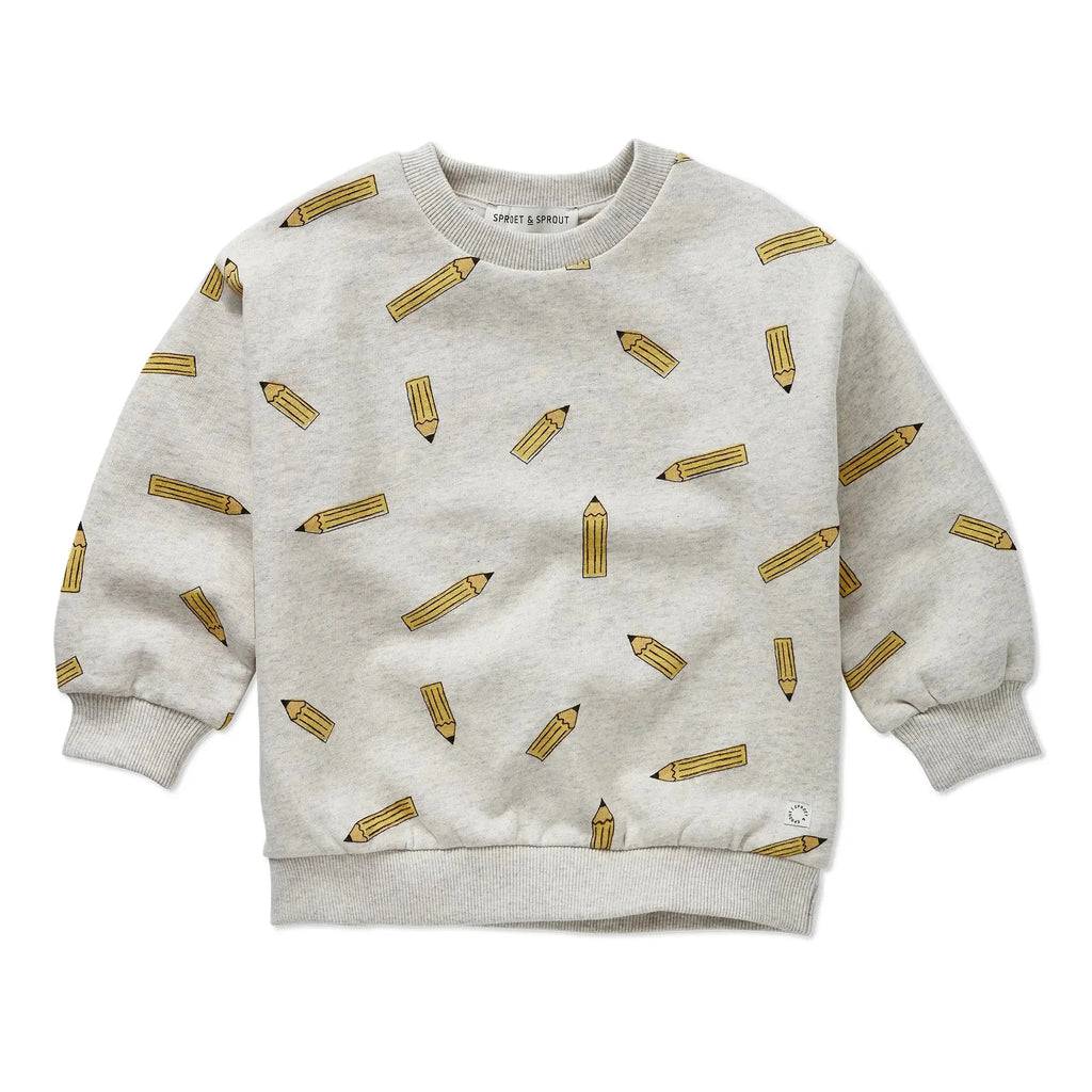Sweatshirt Pencils Colour Print – grey melee