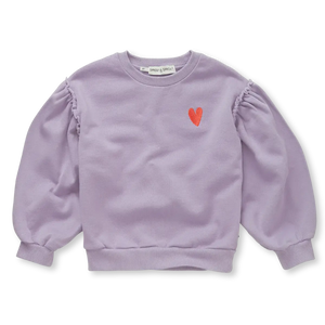 Sweatshirt Puff Sleeves Heart – lavender