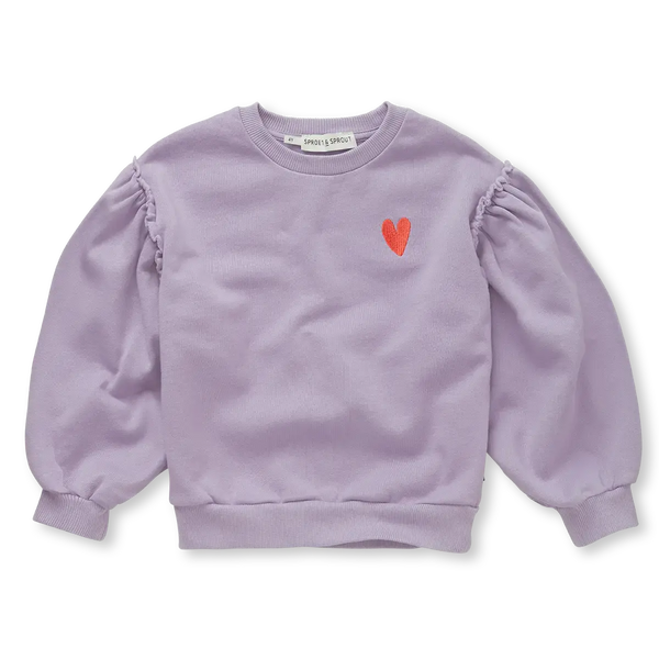 Sweatshirt Puff Sleeves Heart – lavender