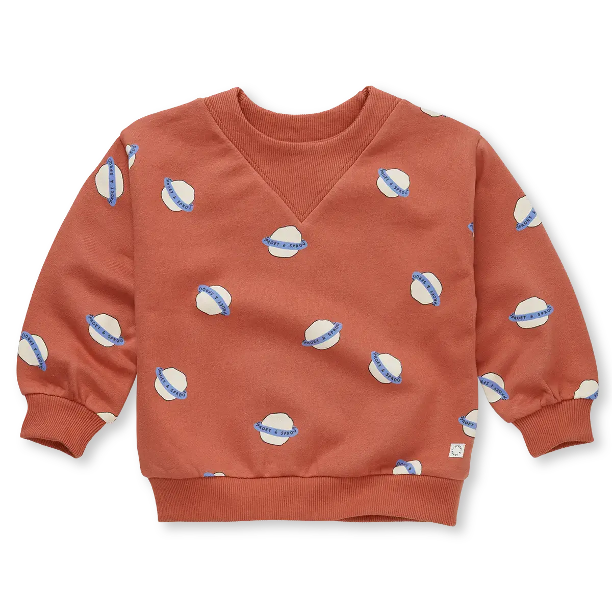 Sweatshirt Rib Neck Saturn Print – macaron