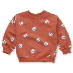 Sweatshirt Rib Neck Saturn Print – macaron