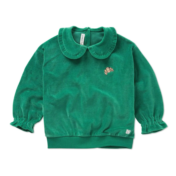 Sweatshirt Ruffle Collar – deep green