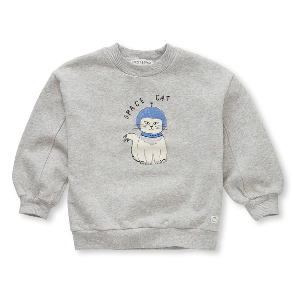 Sweatshirt Space Cat – grey melee