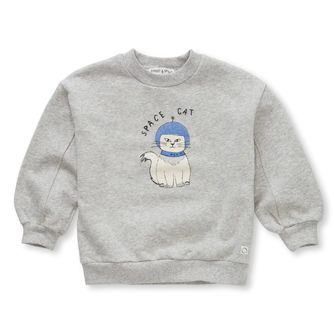 Sweatshirt Space Cat – grey melee