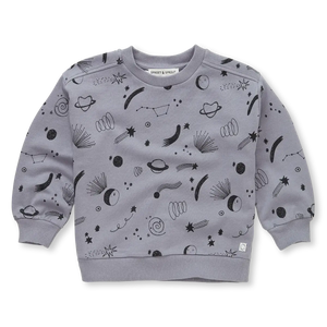 Sweatshirt Universe Print – stone grey