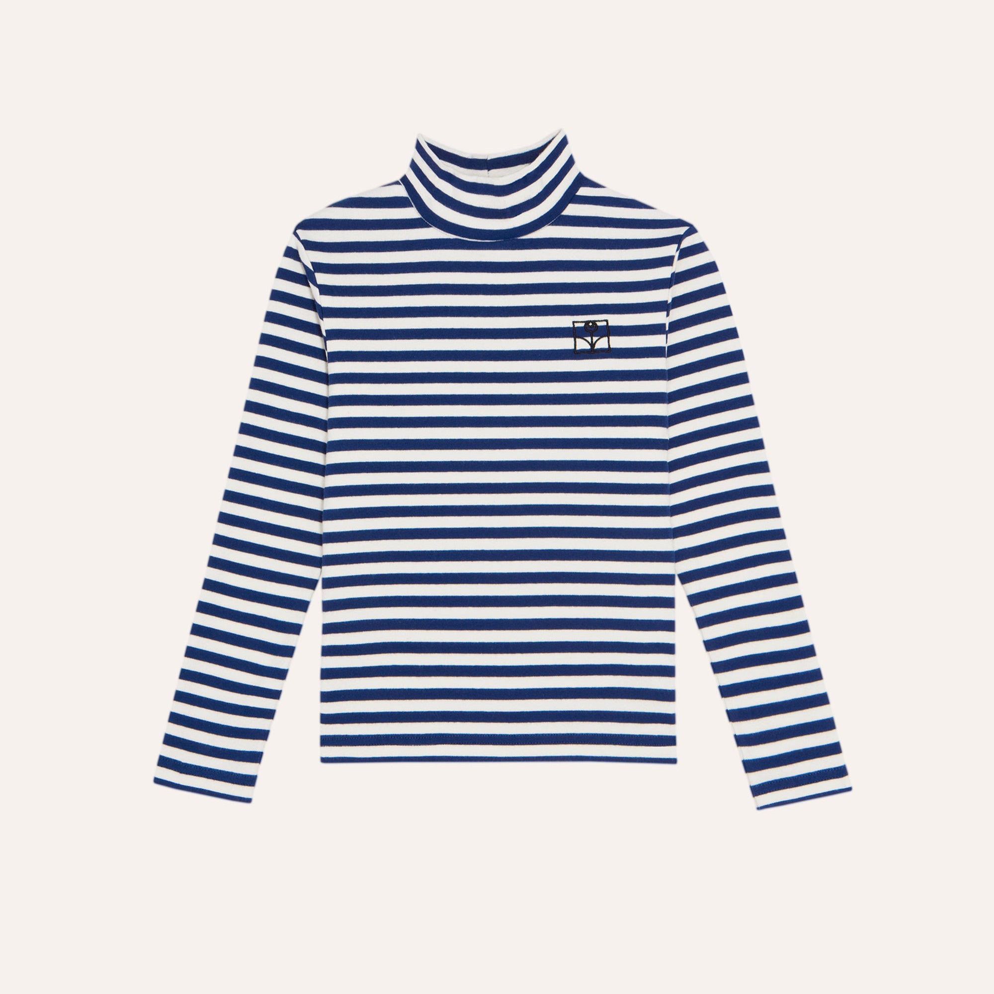 Blue Stripes Turtle Neck T-Shirt – blue