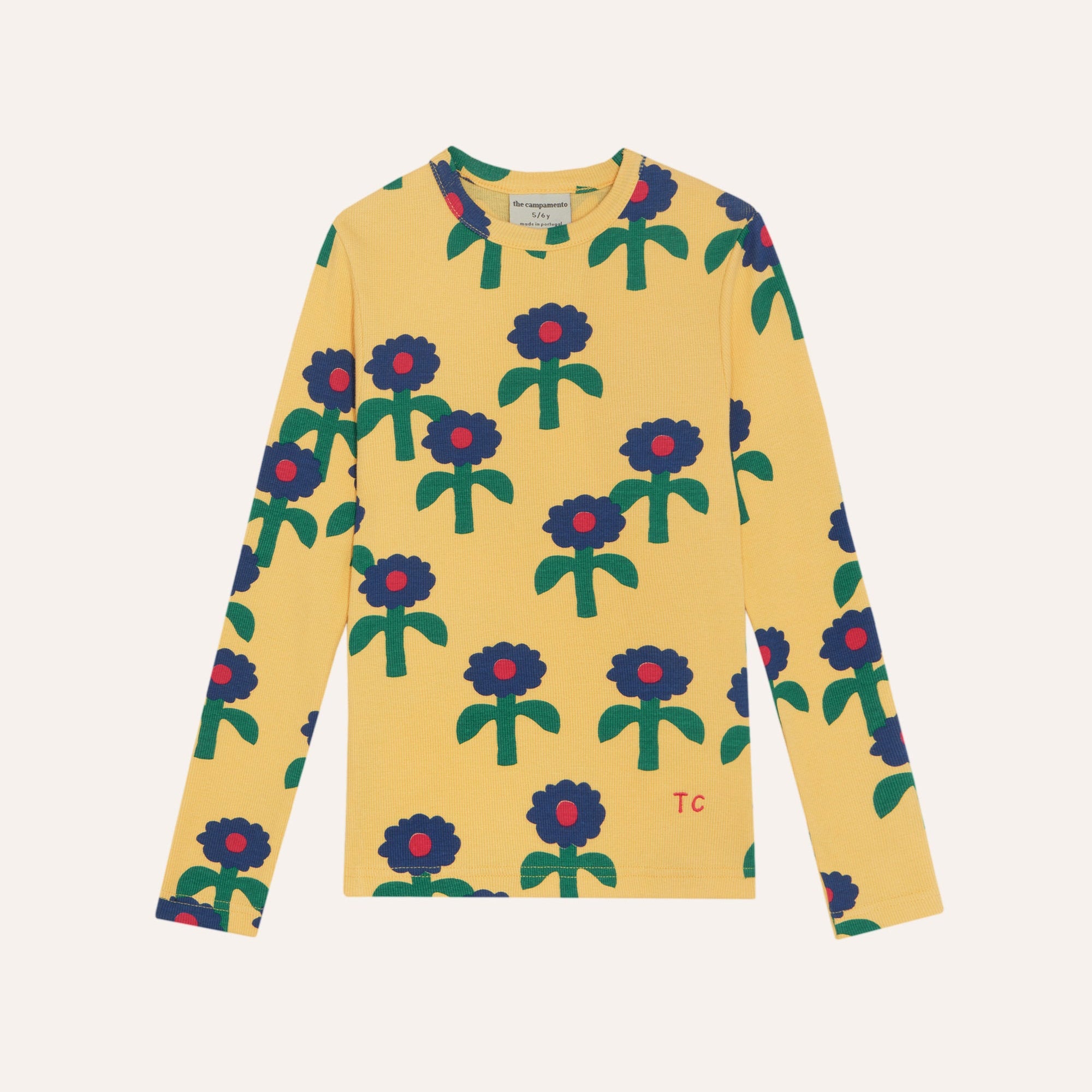 Blue Daisies All Over T-Shirt – yellow