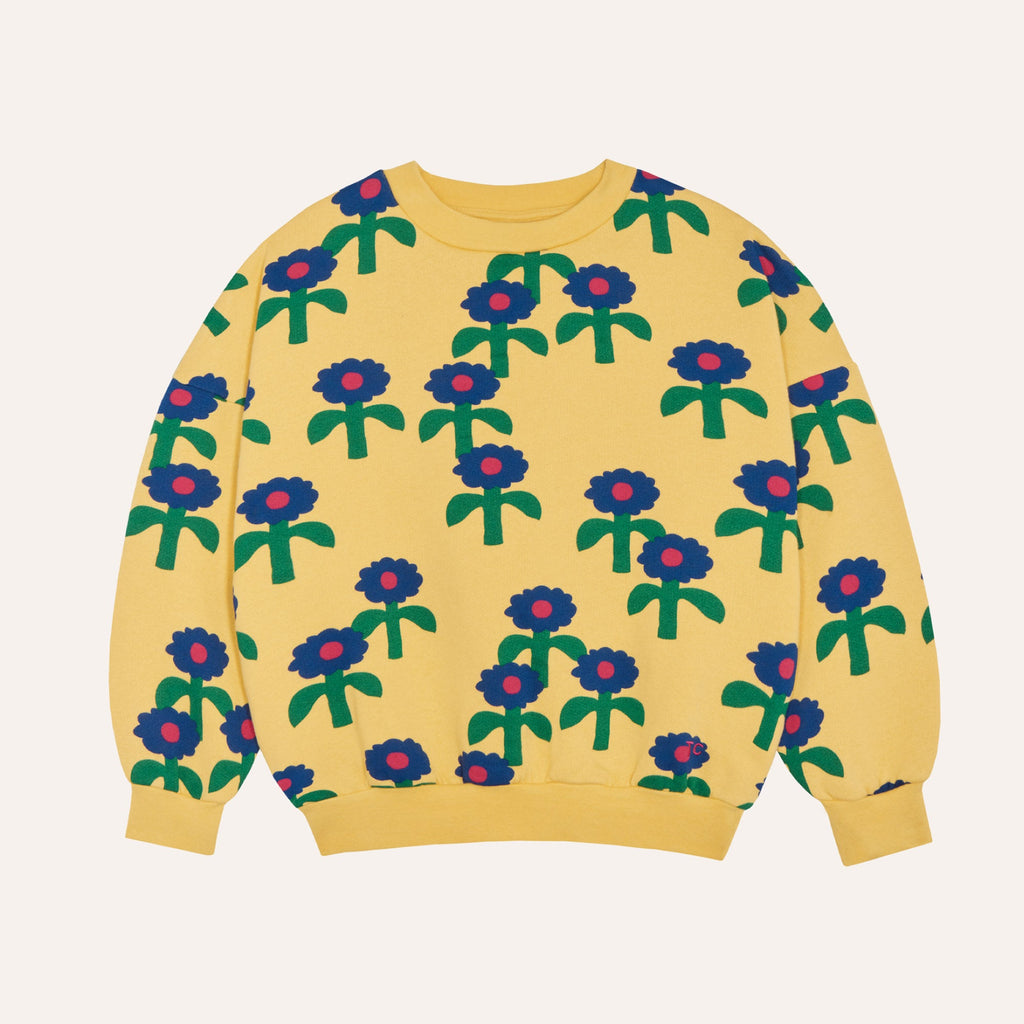 Blue Daisies All Over Sweatshirt – yellow
