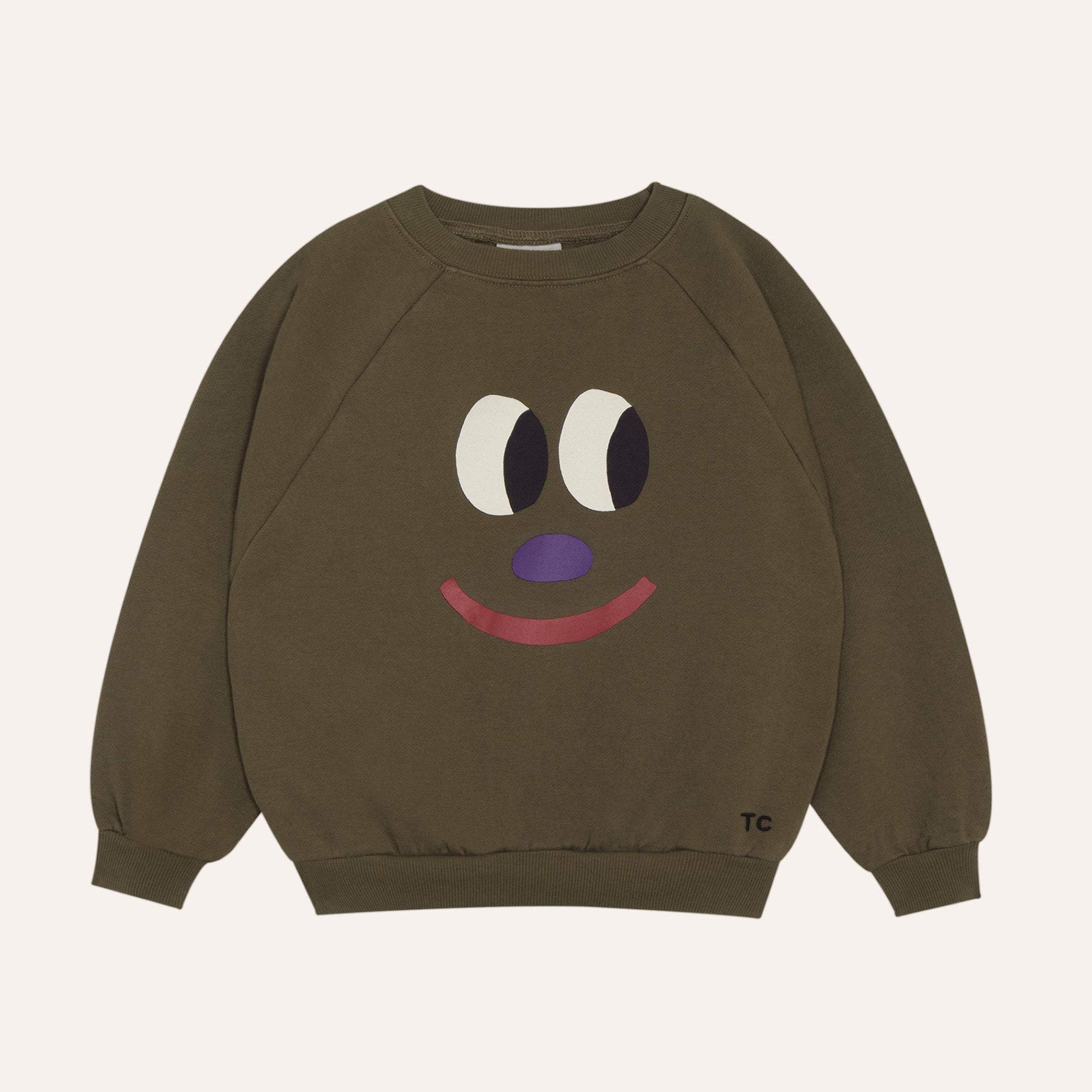 Big Smiling Face Sweatshirt – green