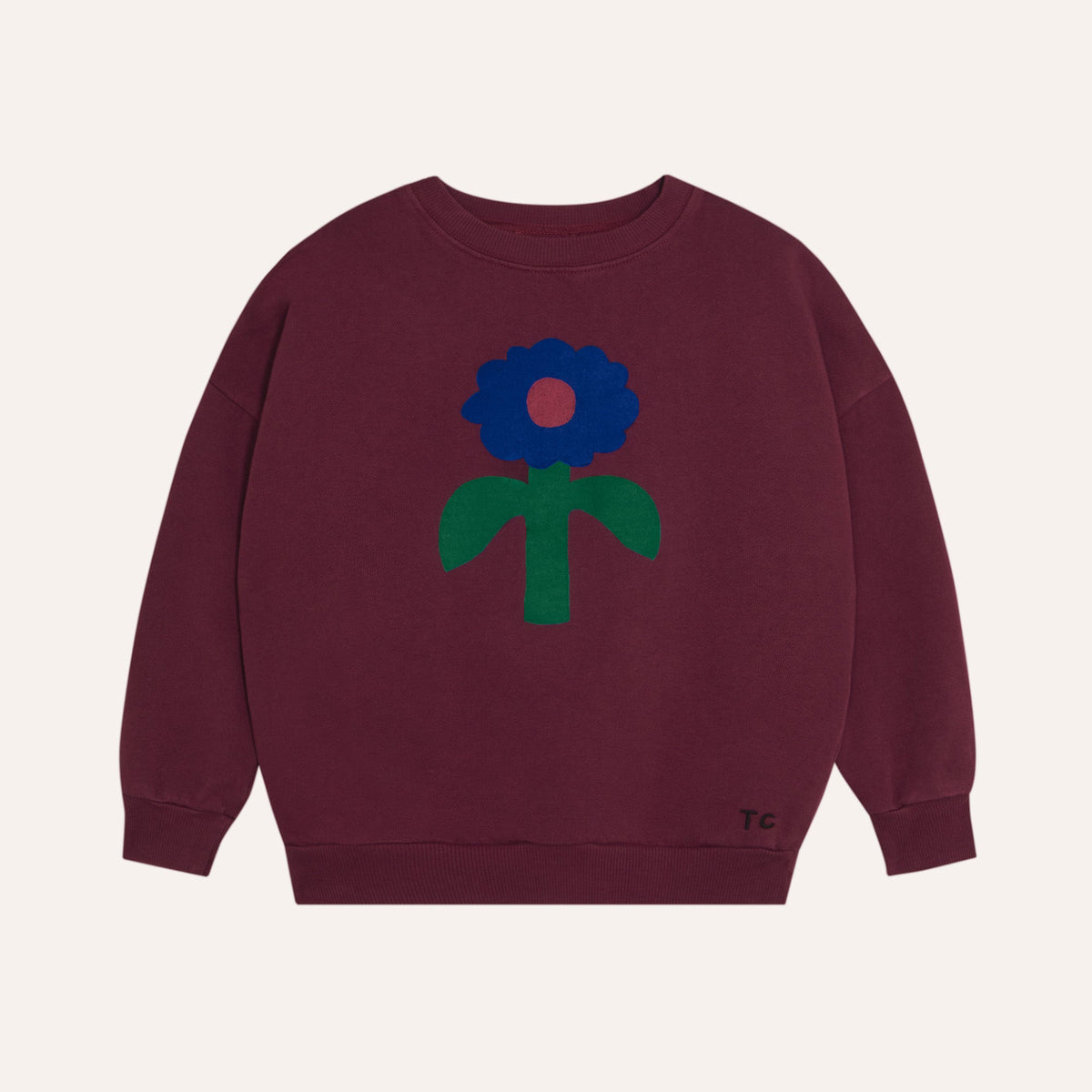 Big Blue Daisy Sweatshirt – burgundy