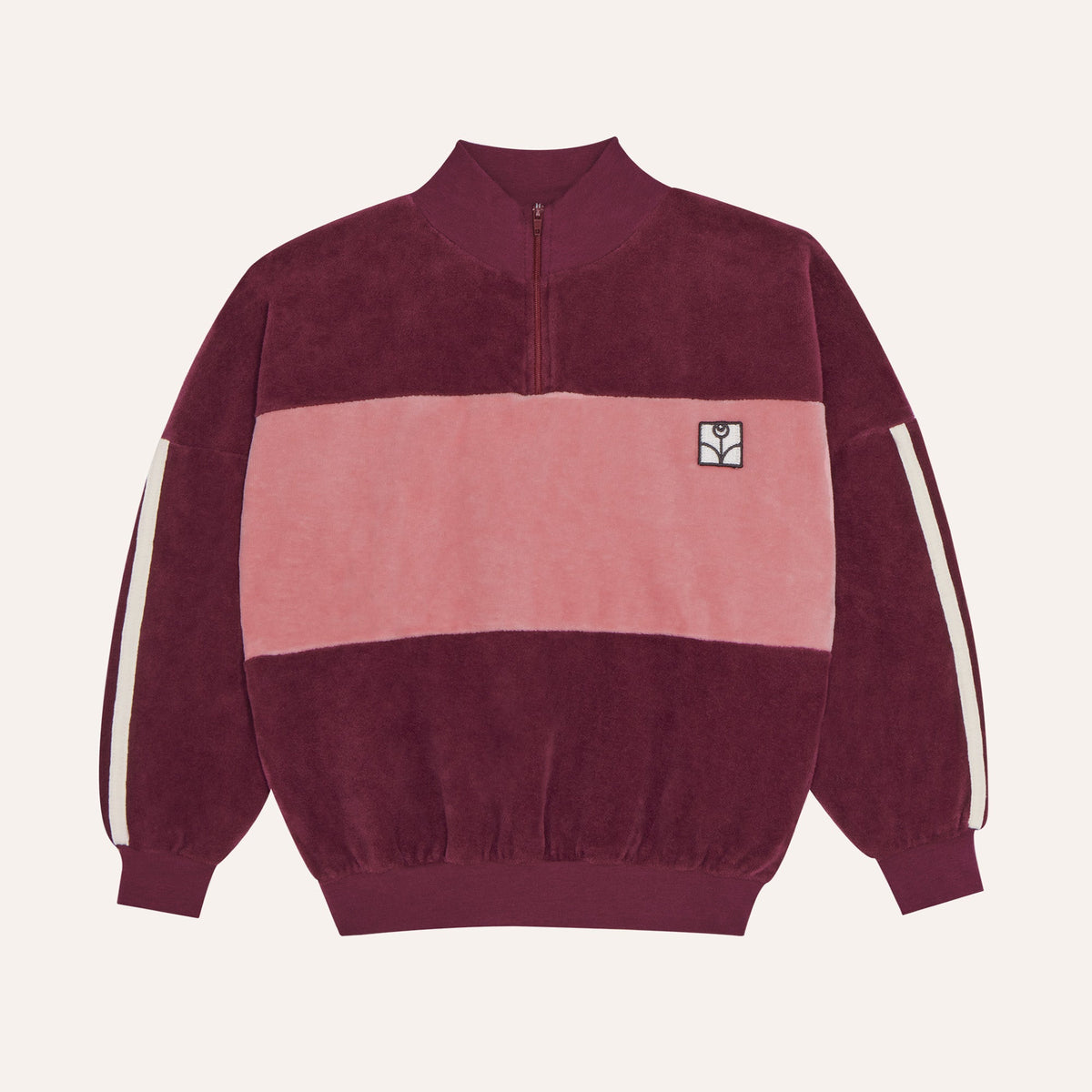 Burgundy Color Block Sweatshirt – burgundy