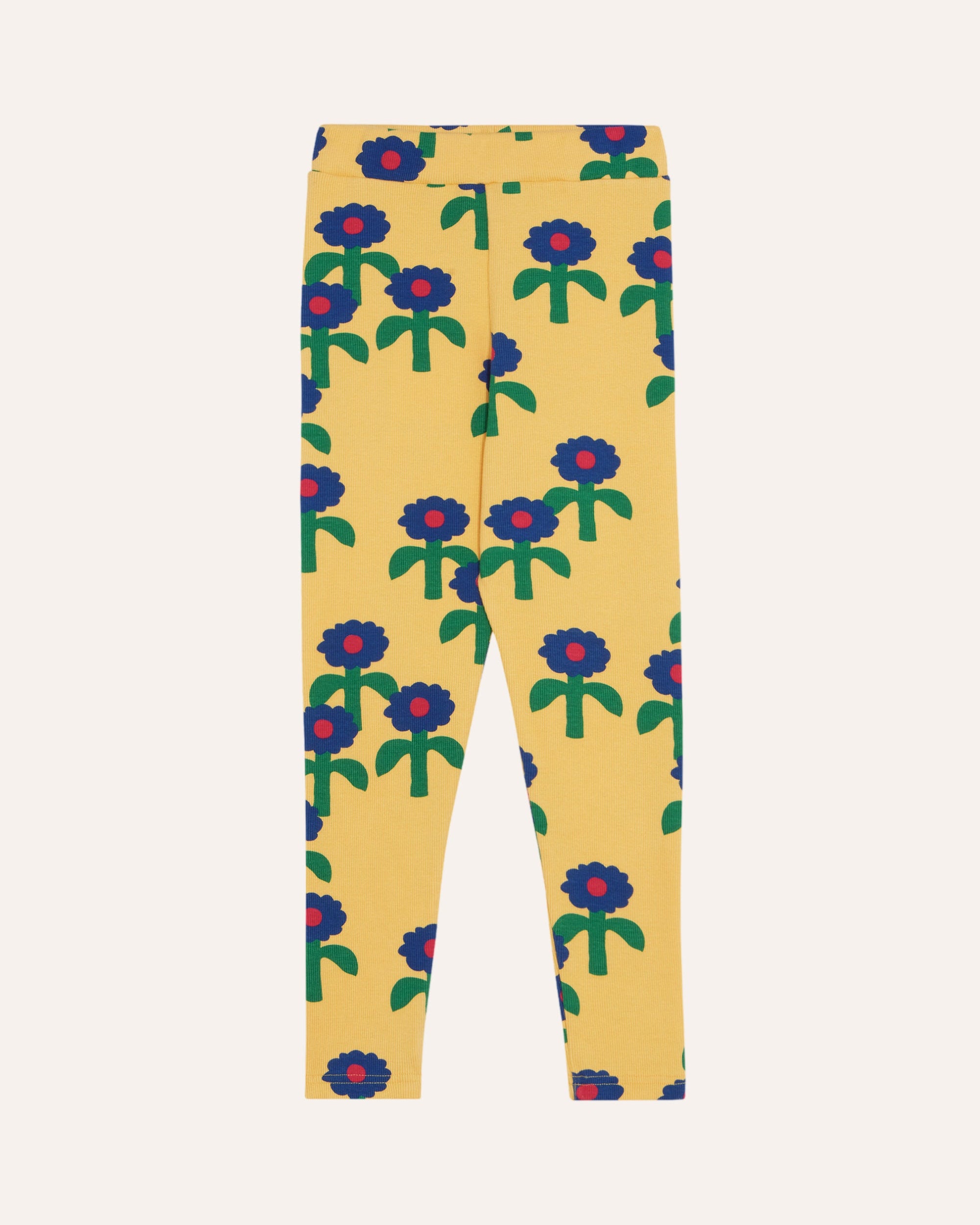 Blue Daisies Leggings – yellow