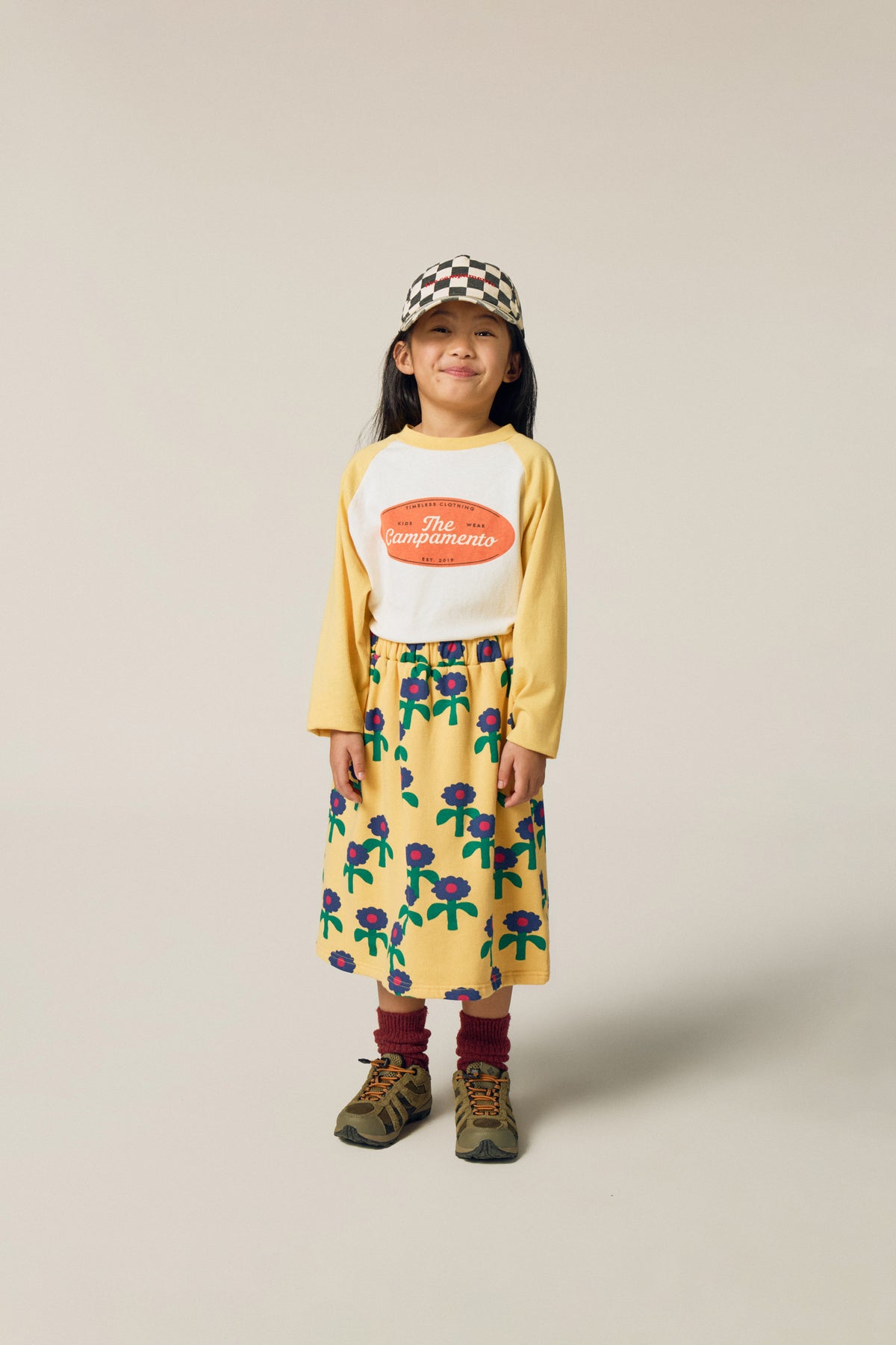 Blue Daisies Skirt – yellow