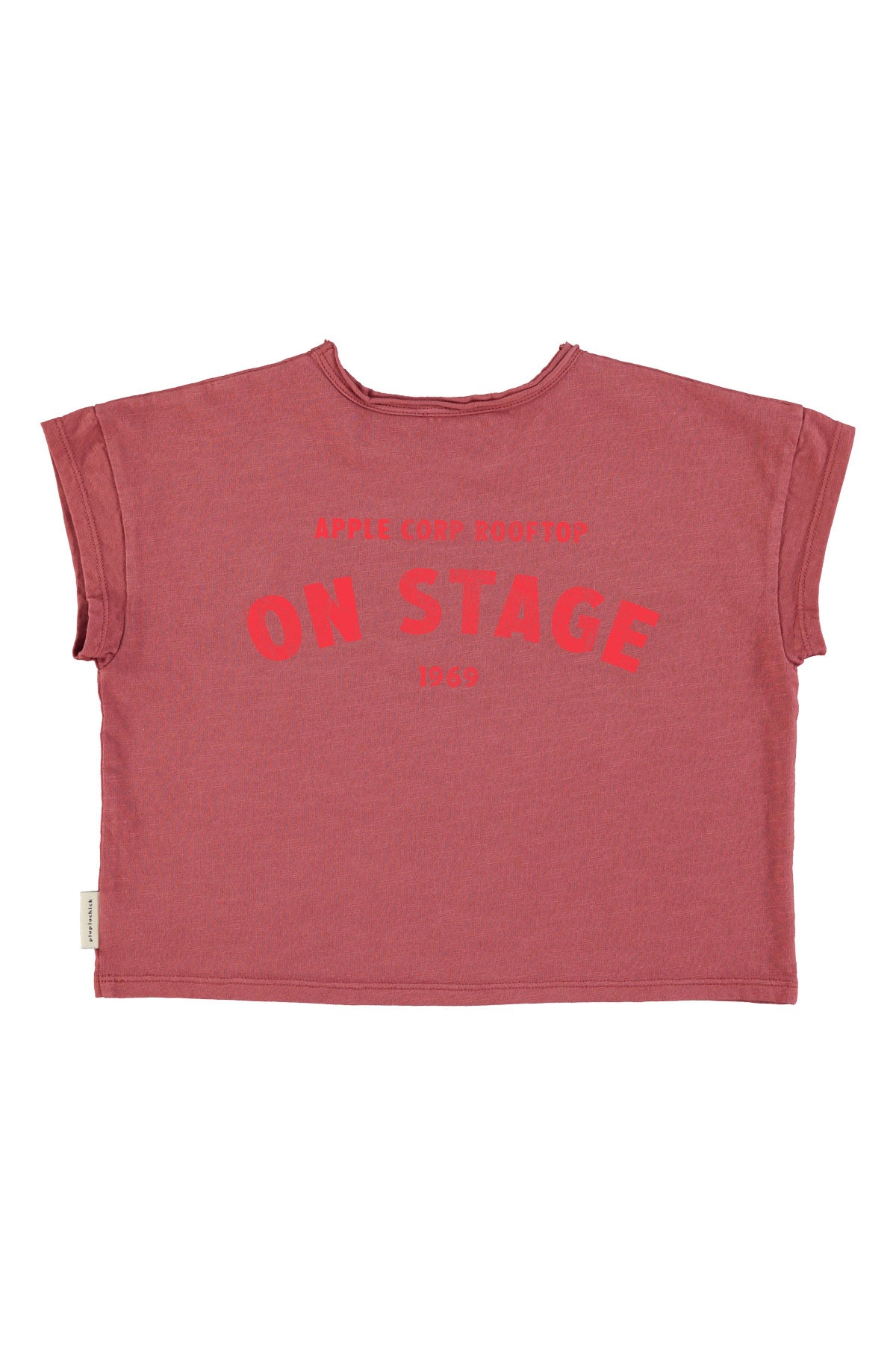 T-Shirt – bordeaux w/ apple print