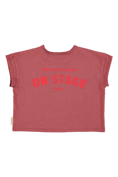 T-Shirt – bordeaux w/ apple print