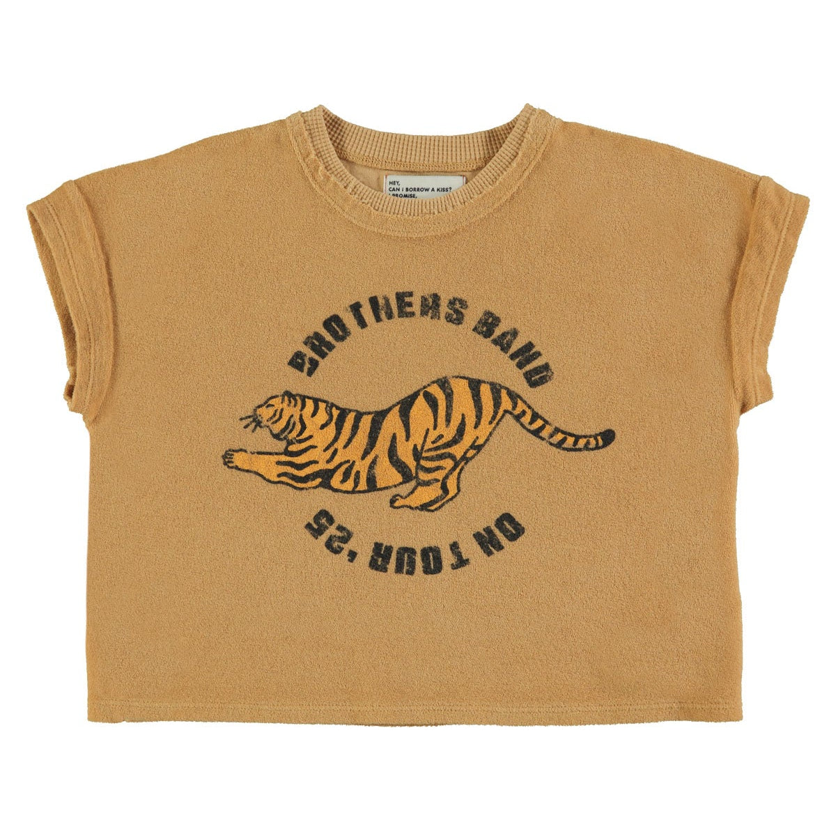 Terry Cotton T-Shirt – mustard w/ tiger print