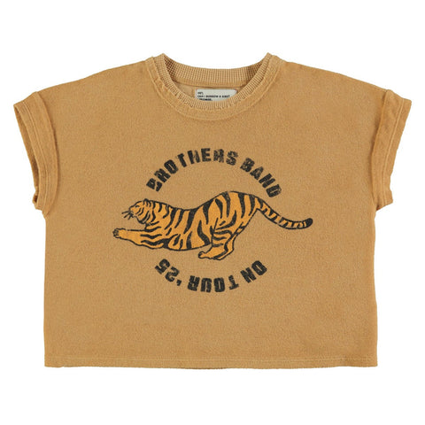 Terry Cotton T-Shirt – mustard w/ tiger print