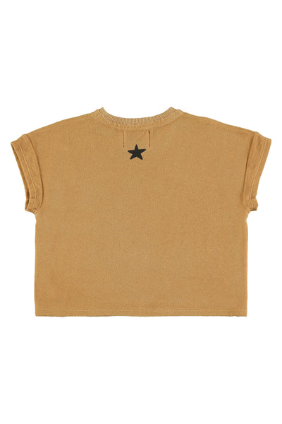 Terry Cotton T-Shirt – mustard w/ tiger print
