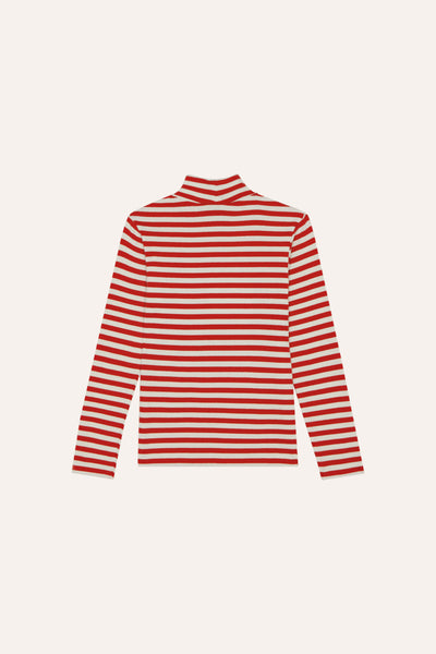 Red Stripes Turtle Neck T-Shirt