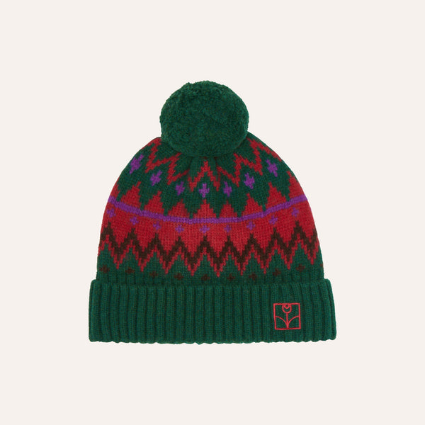 Zig Zag Green Beanie