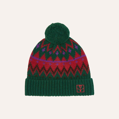 Zig Zag Green Beanie
