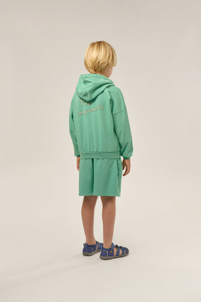 Green Washed Kids Zipped Hoodie