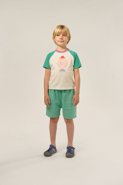 Green Washed Kids Shorts